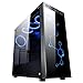 Lwieui Etui na komputer Mid-Tower ATX Gra PC Obudowa komputera Obudowa ze szkła hartowanego Etui na komputer Chłodzenie procesora RGB Wentylator PC Etui do gier (kolor: czarny, rozmiar: 49 x 22,5 x 50,5 cm)