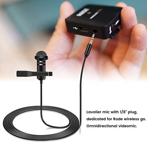 Lavalier Microphone For Rode Wireless Go 2 / Ii & Dji Mic Transmitters, Omnidirectional Lapel Lav Videomic With Clip, 5 Ft #TOP6