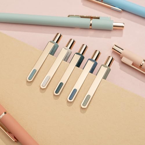 Linbsunne Gel Pens Black Ink Pens for Office 0.5mm Fine Point Pen Smooth Writing Retractable (Metal gold clip-10 pcs) - Image 3