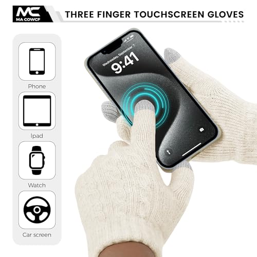Women's Winter Gloves for Cold Weather Thermal Knit Elastic Soft Touch Screen Glove for Running Driving Hiking - Image 3