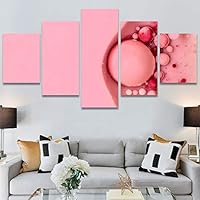 SIGNWIN 5 Panel Canvas Wall Art Abstract Brushstroke Closeup Digital Art Modern Artwork for Home Decorations Ready to Hang - 60