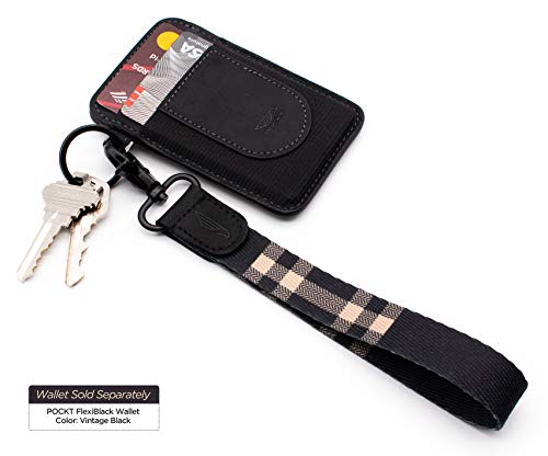 Image of POCKT Keychain Wristlet for Women and Men, Cute Wrist Lanyard for Keys, Short Key Chain Strap for Car Keys, Wallet, ID Badge & Phone | Plaid