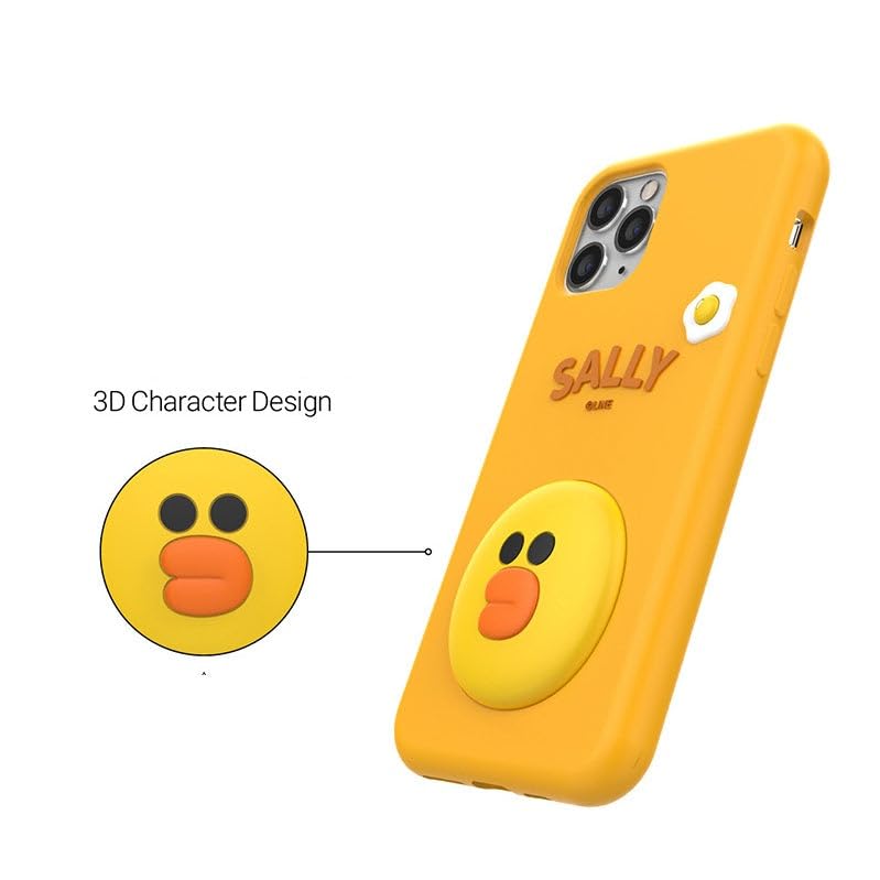 Image of COVERLY for iPhone 15 Pro Max 3D Line Friends Sally Cartoon Case,Premium Silicone Case Yellow Candy with Phone Holder Cool Full Protective Cute Kawaii Aesthetic Cover for Apple iPhone 15 Pro Max