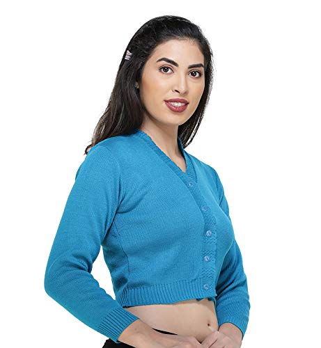 Image of Women Winter Wear V-Neck Full Sleeves Regular Fit Woollen Blouse