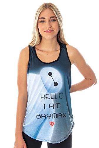 Disney Juniors Big Hero 6 I Am Baymax Racerback Muscle Tank Top (Medium) Black