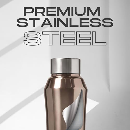 Image of Speedex Stainless Steel Water Bottle 1 Ltr, Leak Proof Screw Cap, BIS Approved 1000 ml Metal Bottle For Daily, Office, School, Gym, Travel Use for Men, Women, Kids, Adults, Copper Gold, Set of 4