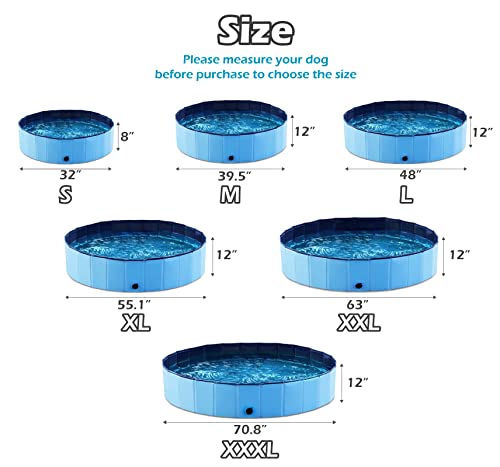 Jasonwell Foldable Dog Pet Bath Pool Collapsible Dog Pet Pool Bathing Tub Kiddie Pool For Dogs Cats And Kids (39.5Inch.d X 11.8Inch.h, Blue) #TOP5