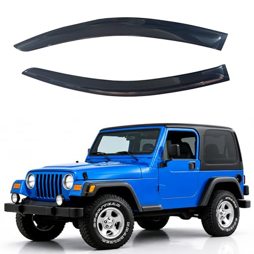 Image of IG Window Visors Fit for 1997-2006 Jeep Wrangler (TJ) 2-Door, Out-Channel Rain Guards Vent Wind Deflectors 2PC, Car Accessories for 97-06 Wrangler (TJ) 2-Door