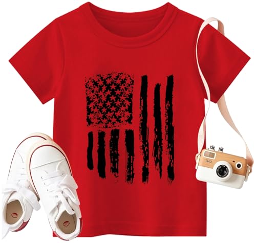 American Flag Shirt Boys Girls 4th of July Shirts Kids Patriotic T-Shirt USA Tee Tops
