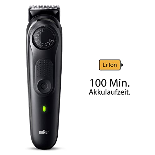 Braun Barttrimmer Series 5, Elektrischer Bartschneider Herren mit 5 Zubehörteile, Ultrascharfe...