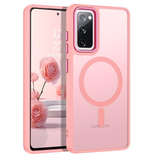 Coque Samsung S20 FE magnétique rose pour charge sans fil
