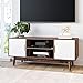 Nathan James Wesley Scandinavian TV Stand Media, Entertainment Center with Cabinet Doors, Console Table with Storage for Living Room, Brown/White