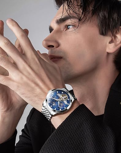 Image of OLEVS Watches for Men Automatic Self Winding Luxury Dress Big Face Wrist Watches
