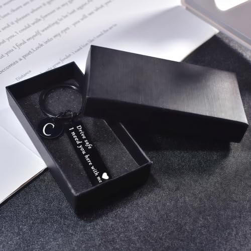 Image of drive safe keychain for him key rings for her men boyfriend