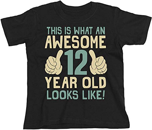 Buzz Shirts 7th Birthday Gift - This is What an Awesome 7 Year Old Looks Like - Boys Girls Kids, 7/8 Years, Black