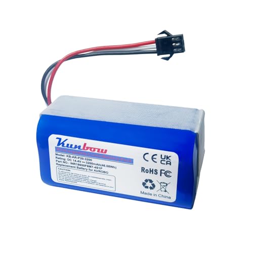 Kunbow Batterie Li-ion 3200 mAh - Batterie de rechange pour robot aspirateur Airrobo P20 (14,4 V / 46,08 Wh)