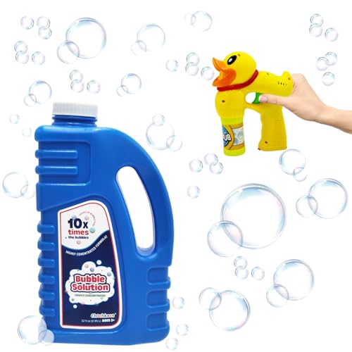 32 oz Concentrated Bubble Solution, Refills up to 2.5 Gallons, Non-Toxic Concentrated Solution for Bubble Machines, Giant Bubble Wands,Bubble Gun and Blowers (Single)