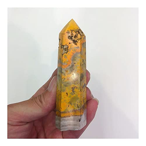 TELONI Natural Crystals Quartz Bumblebee Tower Energy Point Reiki Stone Room Home Office Aquarium Decoration Accessories Gemstone (Size : 190-210g)