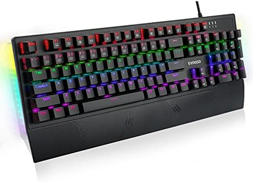 Mechanical Keyboard, E-YOOSO Mechanical Gaming Keyboard 104 Keys Keyboard Gaming, Wired Keyboard Mechanical with Rainbow Backlit & RGB LED Facet Mild, Keyboard with Blue Switches for Home windows Gaming PC