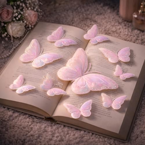 Image of CraftVatika 3D Butterfly Wall Stickers for Home Decor with Sticking Pads 12 Pieces | Golden DIY Butterfly Wall Decoration for Living Room Bedroom Kids Room Nursery | Home Decoration Ornament for Door