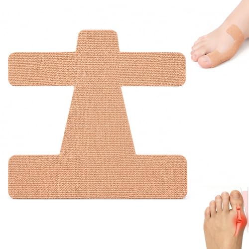 40 Pcs Pre-Cut Bunion Support Tape Elastic Breathable Latex-Free Kinesiology Tape Self-Adhesive Hallux Valgus Toe Strips Skin-Friendly Foot Care Support Strips for Men Women Daily Use (Skin color)
