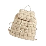 Thewasc Mochila acolchada acolchada para uso diario y viajes con cordón de acceso rápido al aire libre, mochila para viajes al aire libre, regalo, Khaki