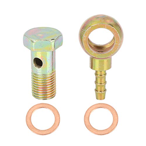X AUTOHAUX 12mm Banjo Tuyau Barbelé Boulon Raccords Bronzé pour Moto Voiture