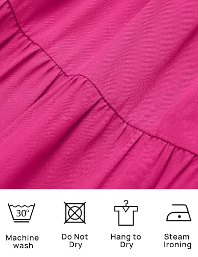 Image of ZESICA Women's 2026 Summer Casual Flutter Short Sleeve Smocked Midi Dress