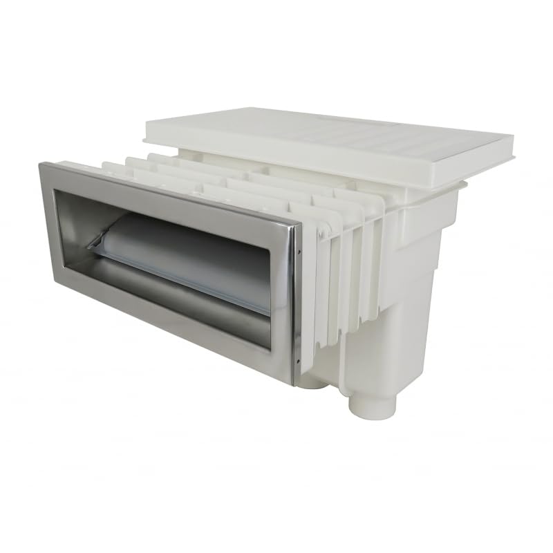 FLUIDRA Skimmers pour piscines de la Marque Modèle Ensemble Complet Skimmer 6º UNIK ABS Blanc Corps + Housse + Garniture en Polyester avec Inserts