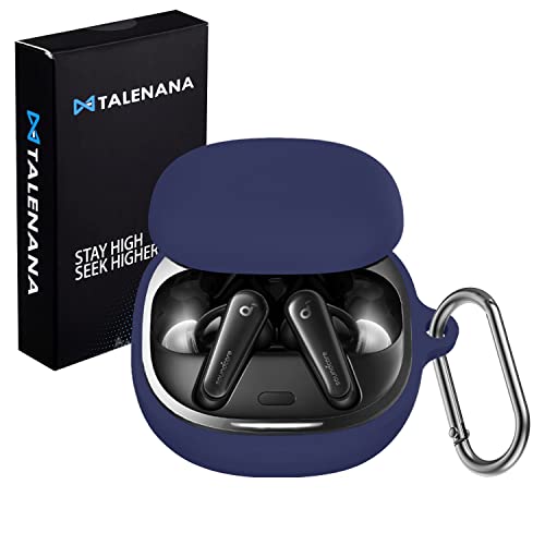 TALENANA for Anker Soundcore Liberty 4ケース シリコーン 保護カバー 耐衝撃 防水 防塵 キズ防止 装着充電可能 全面保護ケース イヤホン カラビナ付き Anker Soundcore Liberty 4 対応(ブルー)の商品画像（Amazon）