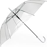DH DREAMER HOME Paraguas Largo Clásico Grande Automático, Antiviento y Resistente. (Transparente)