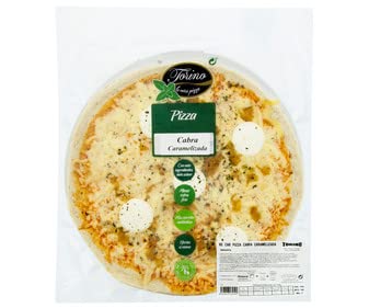 Pizza con masa extra fina hecha a mano TORINO 365gr|PRODUCTO REFRIGERADO, hasta casa. (Jamon y Queso)