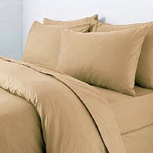 ARLINENS Plain Dyed Duvet Quilt Cover Bedding Set With Pillowcase in following colours and Sizes (Double, Latte)