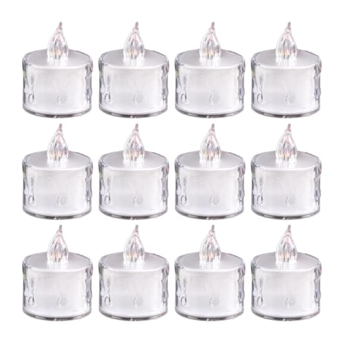 Velas de té LED parpadeantes transparentes para ambiente cálido casero y decoración de eventos