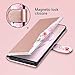 ULAK Galaxy Note 10 Plus Wallet Case, Floral PU Leather Folio Magnetic Flip Kickstand Case with Credit Card Holder Stand Shockproof Protective TPU Cover for Samsung Galaxy Note 10+ Plus, Rose Gold
