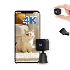 AOBOCAM Telecamera Spia Wifi Interno 4K HD Mini Telecamera Nascosta 6 Ore Autonomia Telecamera Senza Fili Videocamera Sorveglianza Per Auto/Casa/Bambini Lunga Durata Spy Cam