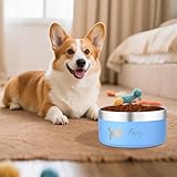 EinzigGeschenk Hundenapf Personalisiert, Personalisierte Metall Katzen- und Futternapf Hund & Wassernäpfe Mit Gravur Namen für Haustiere Geschenke, 10 Farben, 5 Größen (740 ML)