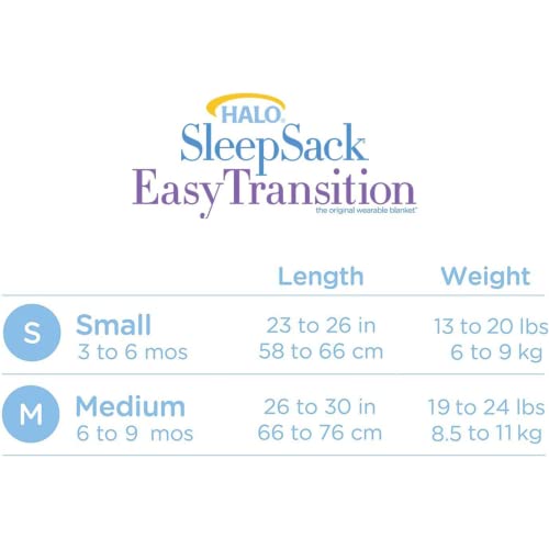 Halo Easy Transition Sleepsack Wearable Blanket, Tog 1.5, Heather Grey, Small #TOP5