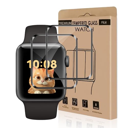 Carantee 2 Stück Schutzfolie für Panzerglas für Apple Watch Series 4/5/6/se/se2 (44mm), 3D-Abdeckung Kratzfest Displayfo...