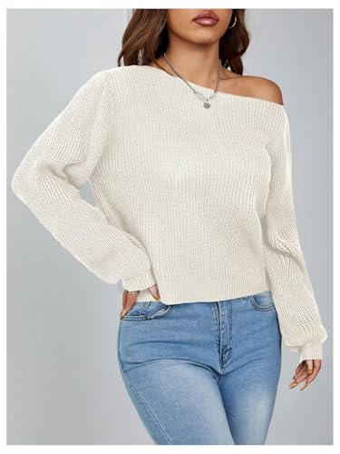 Women's Sweaters Off The Shoulder Tops Long Sleeve Knit Pullover Tops Fall Winter Outfits2