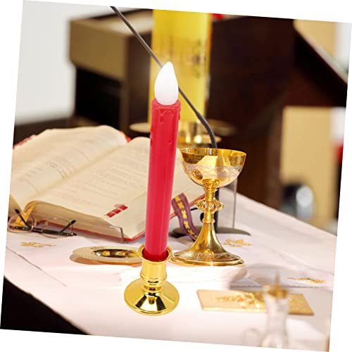 Velas LED largas Operitacx de 6 piezas a pilas de ABS para decoración 5
