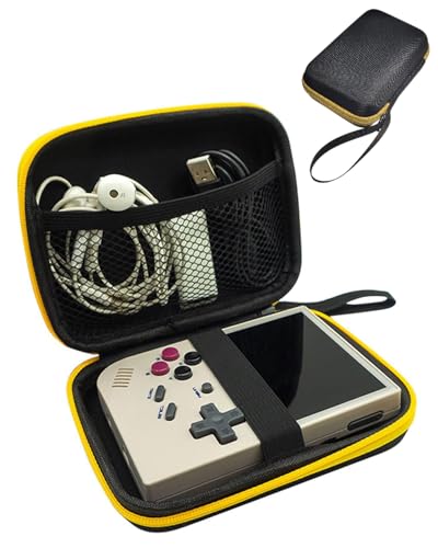 IPNSDON 1PCS Hard Black Carrying Case Handheld Game Console, Case Compatible with RG353V/R36S Handheld Game Console and Accessories Multi-Function Travel Storage Bag