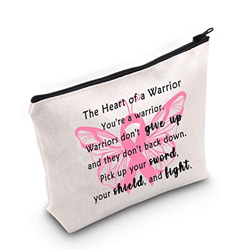 JNIAP Breast Cancer Drug Bag Breast Cancer Warrior Cosmetic Makeup Bag Breast Cancer Fighter Gift Cancer Inspirational Gift (Breast Cancer bag)