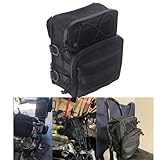 NOURHEXI Motorcycle Handlebar Bag,Sissy Bar Bag,Tool Bag, Front Fork Storage Accessory Bag, Compatible With Harley Dyna Street Bob Softail Sportster Cruiser Dirt Bike Bicycle ATV, Black