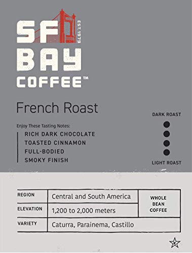 Sf Bay Coffee French Roast Whole Bean 2Lb (32 Ounce) Dark Roast & Coffee Decaf Espresso Roast Whole Bean 2Lb (32 Ounce) Dark Roast Natural Water Processed #TOP2