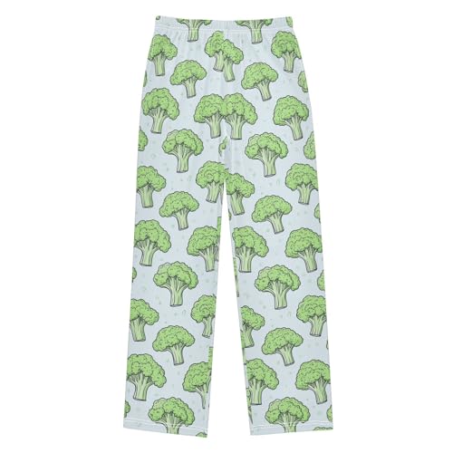 Pajama Pants Broccoli Green PJ Bottoms Sleepwear Lounge Sleep Pant with Pockets