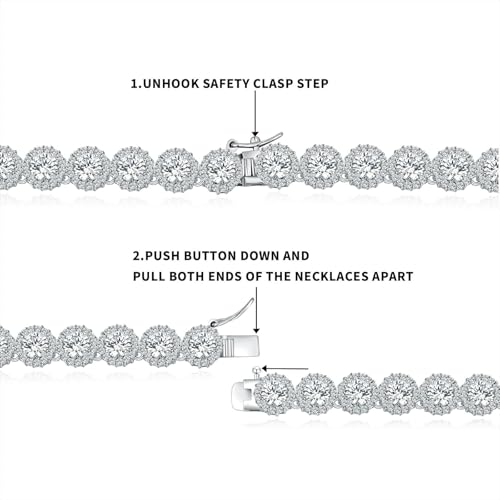 Gemsme 5mm Tennis Necklace for Women - 18K White/Yellow Gold Plated 5.0mm AAAAA Round Cubic Zirconia Classic Diamond Tennis Necklace3