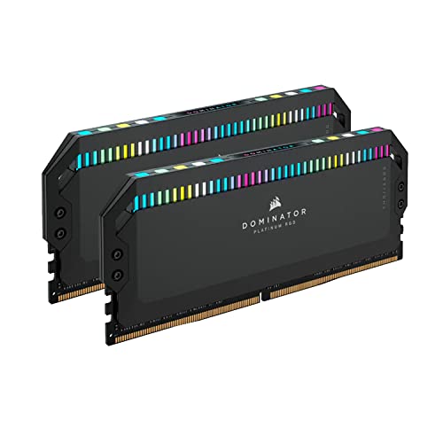 Image of Corsair Dominator Platinum RGB DDR5 32GB (2x16GB) DDR5 7000 MHz C34 Intel Optimised Desktop Memory (Onboard Voltage Regulation, Patented Corsair DHX Cooling, 12 Ultra-Bright CAPELLIX RGB LEDs) Black