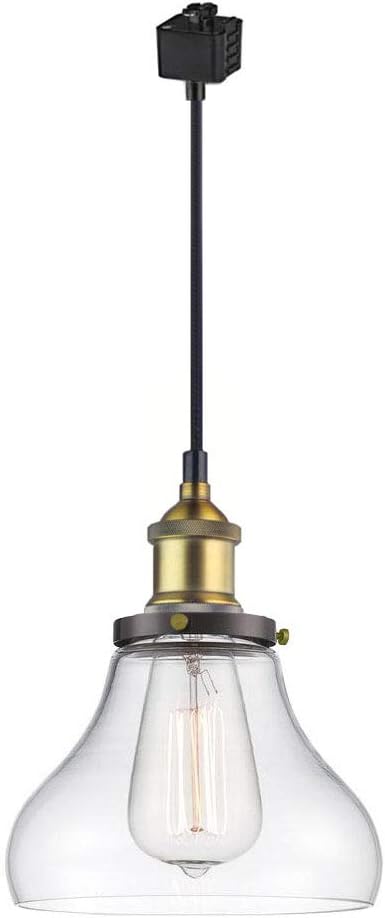 Juno Track Lighting Pendant Light,Handmade Traditional Glass Shade,One Light