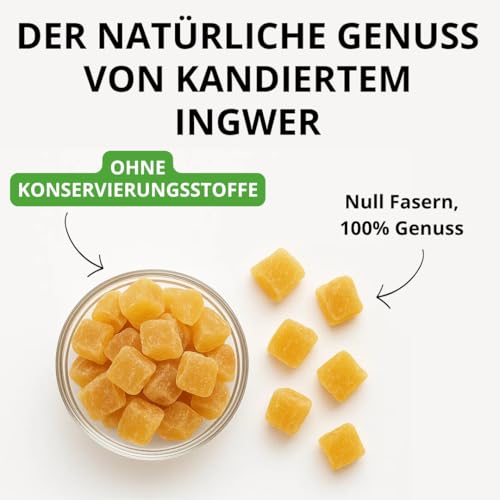 [MA] bio épicerie | Bio kandierte Ingwerwürfel | 1850G | Zertifiziert biologisch | Hochwertige kandierte Früchte | Ohne Konservierungsstoffe